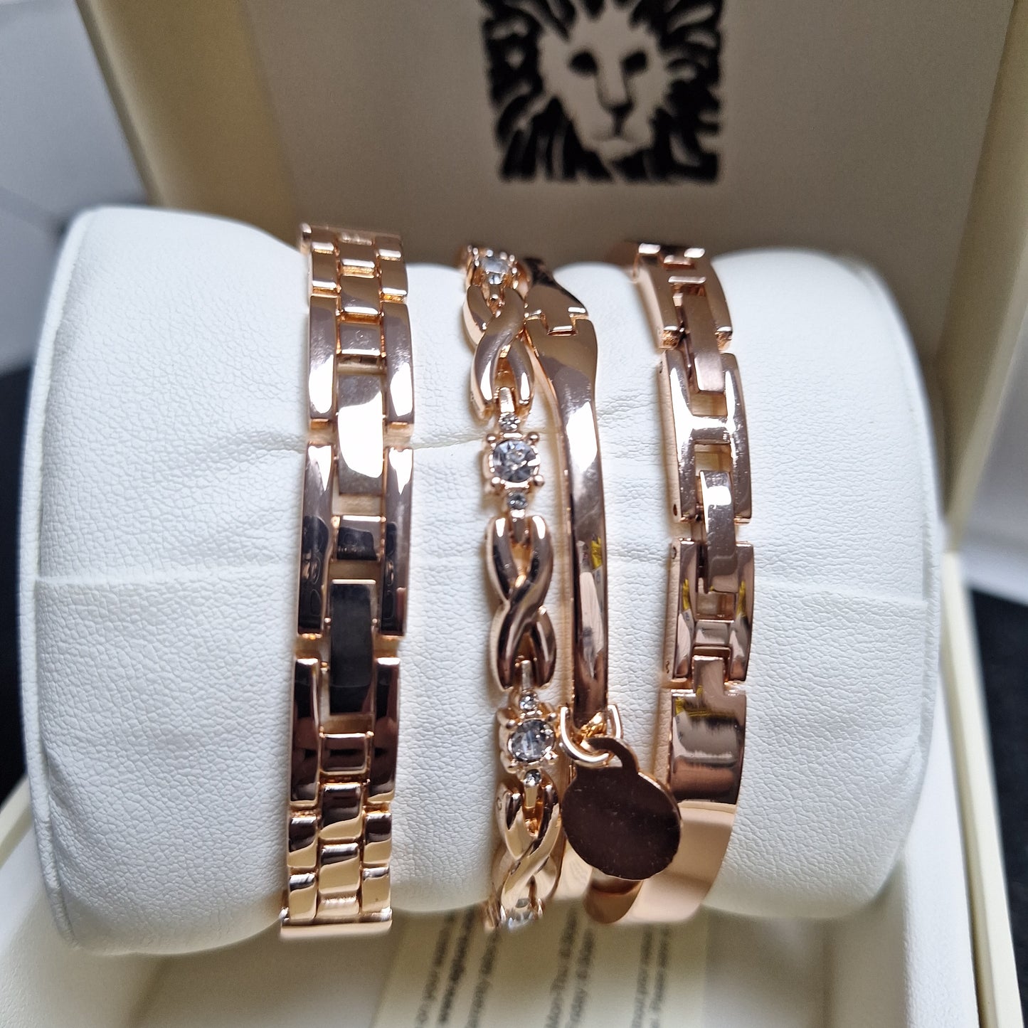 Anne Klein Women's Bangle Watch and Swarovski Crystal Accented Bracelet Set