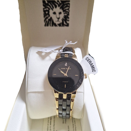 Anne klein Ceramic Women's watch AK/1610BKGB l Authentic