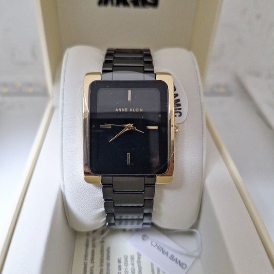 Anne Klein Women's Watch Ceramic Bracelet , Black Bracelet
