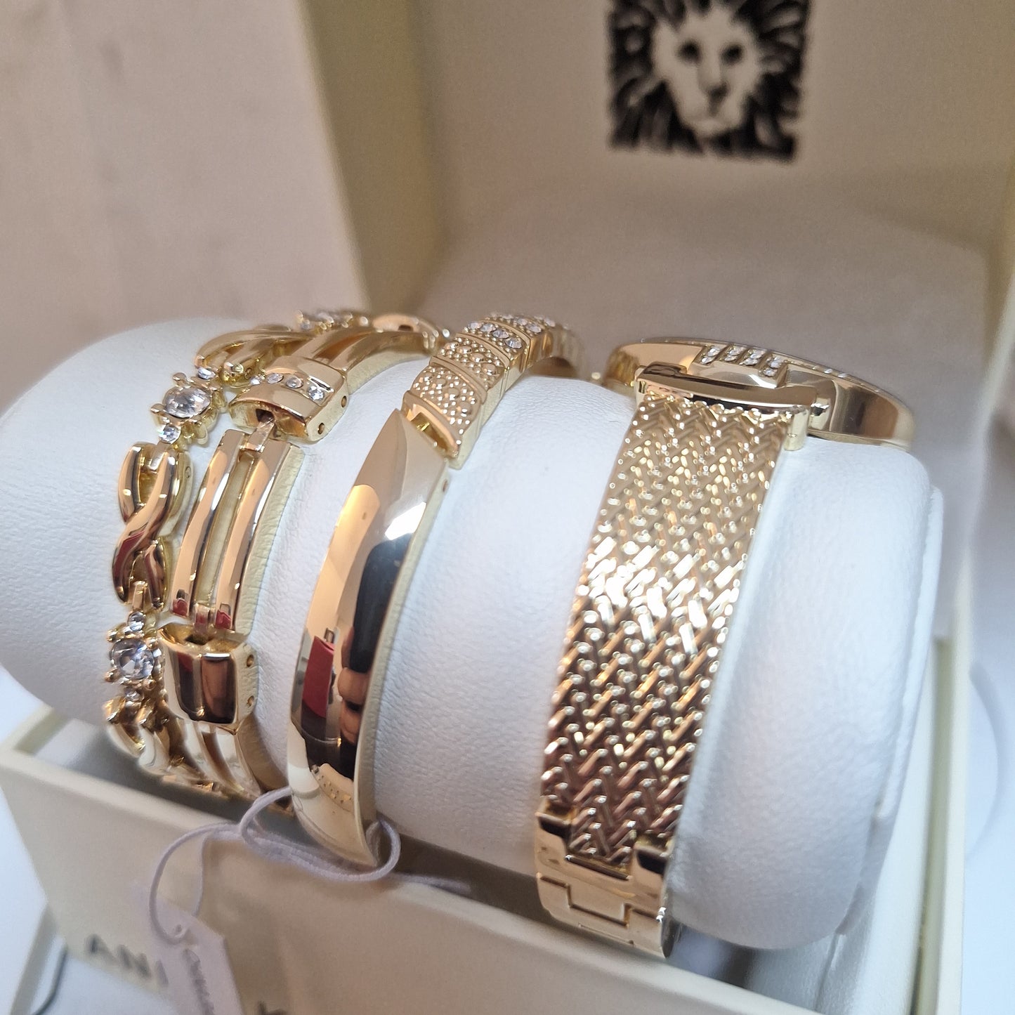 Anne Klein Women's Premium Crystal Accented Watch and Bracelet Set,