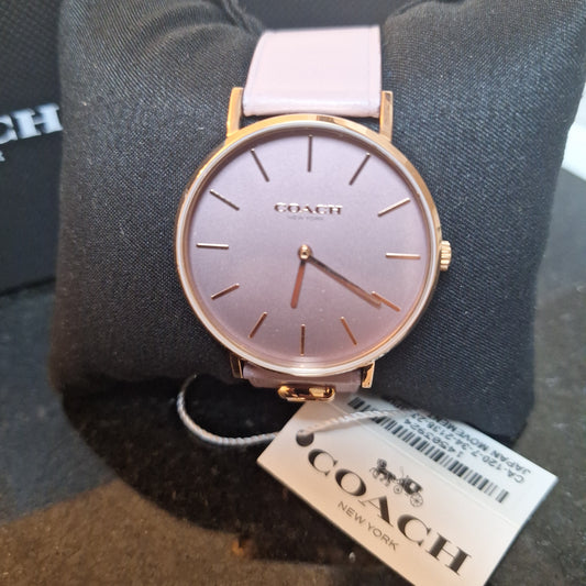 Coach Perry Women's Watch, Wristwatch, Purple Leather Strap, Quartz l 14503924