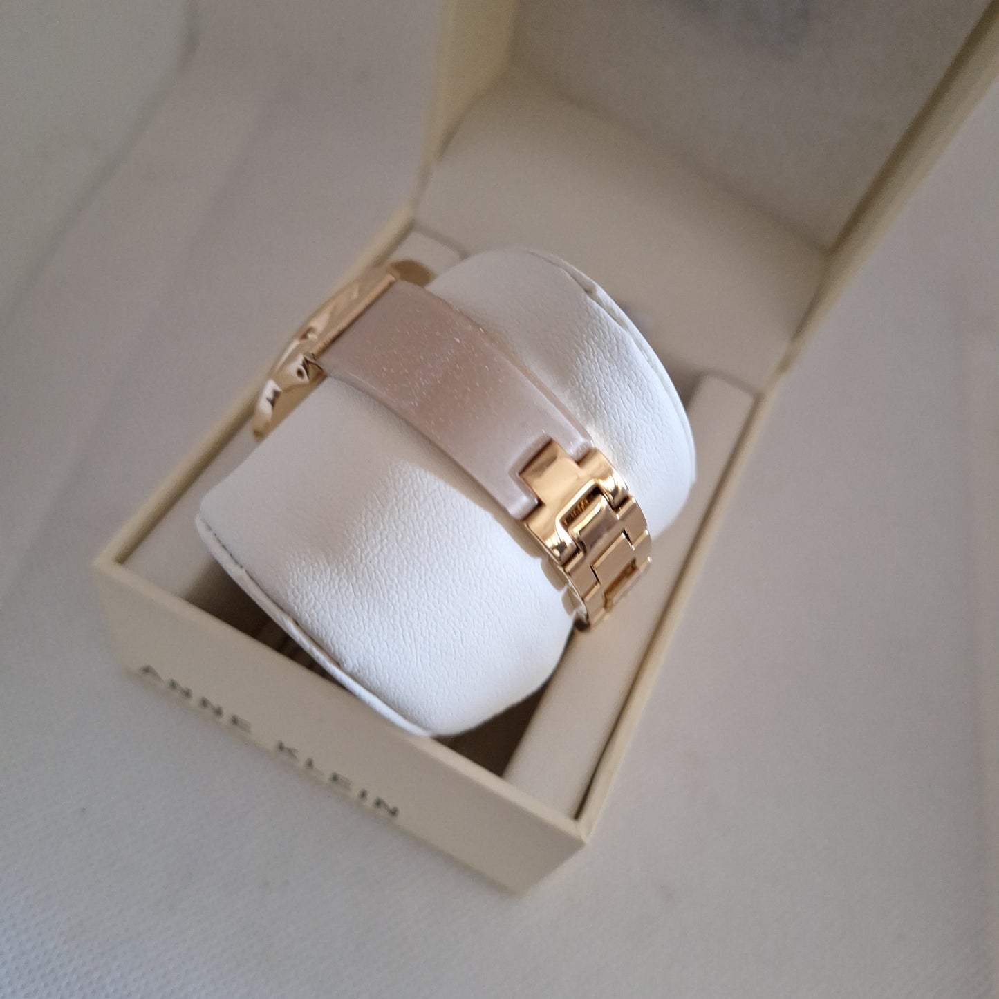 Anne Klein Women's Watch Premium Crystal Accented Resin Bangle,