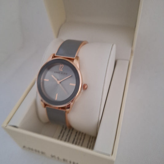 Anne Klein Women's Gray Bangle Watch, AK/3930BHRG