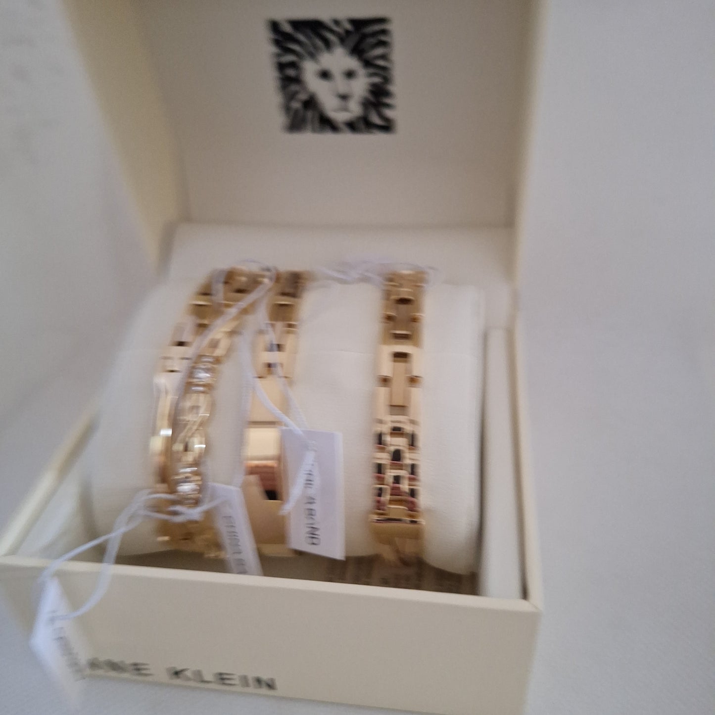 Anne Klein Women's Bangle Watch and Premium Crystal Accented Bracelet Set,