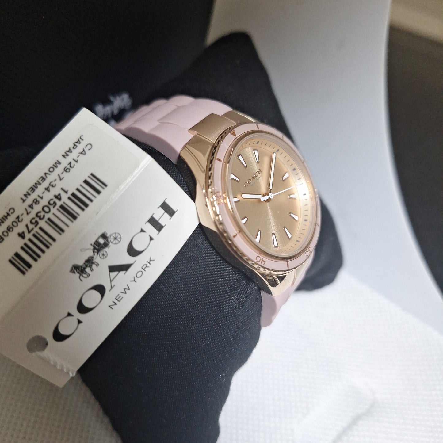 Coach PRESTON Women's Watch Pink, Silicone Band