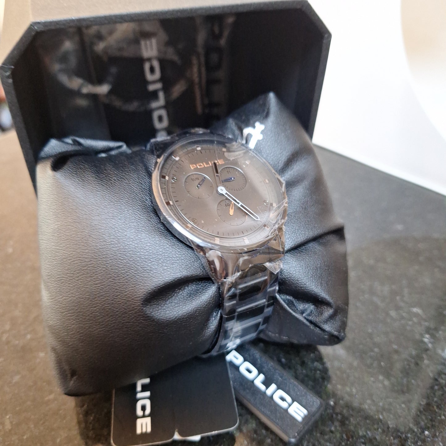 Police Men's Berkeley Round Shape Leather Band Analog Wrist Watch