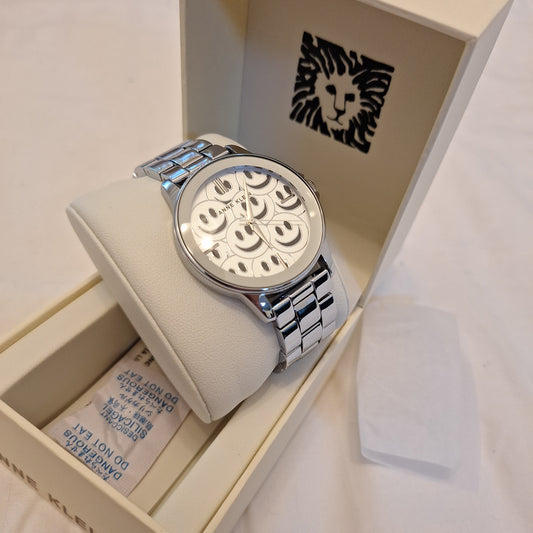 Anne Klein Woman's watch smiley face, Silver l AK/4165SVSV