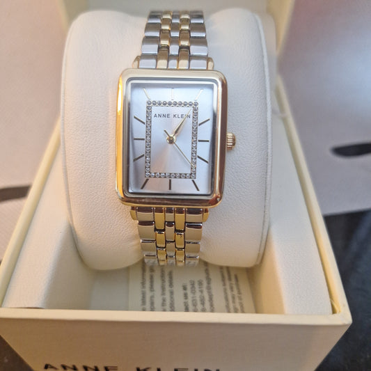 Anne Klein Women's Glitter Accented Bracelet Watch, Silver l AK/3761SVTT