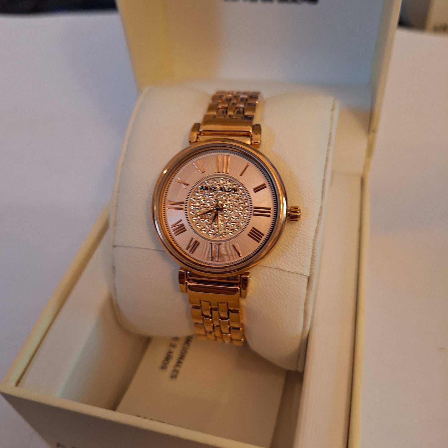 Anne Klein 3872RGRG Women's Bracelet Watch, Light rose gold-tone,