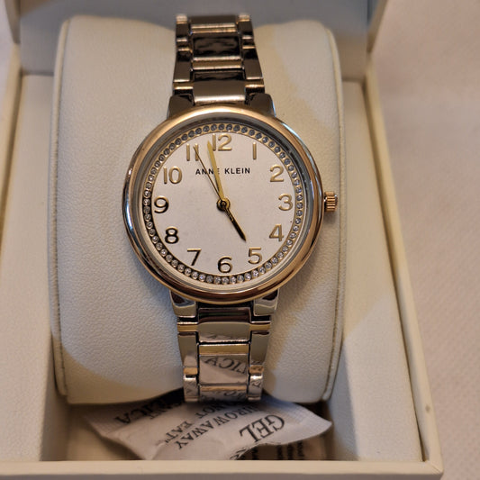 Anne Klein Women's Glitter Accented Bracelet Watch, AK/3779SVTT