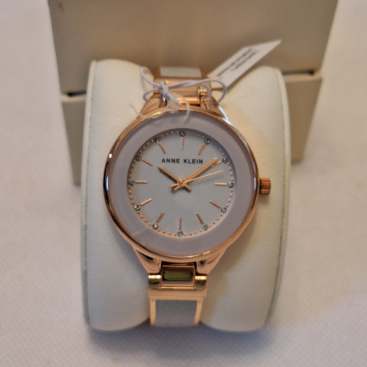 Anne Klein Women's Premium Crystal Accented Resin Bangle Watch