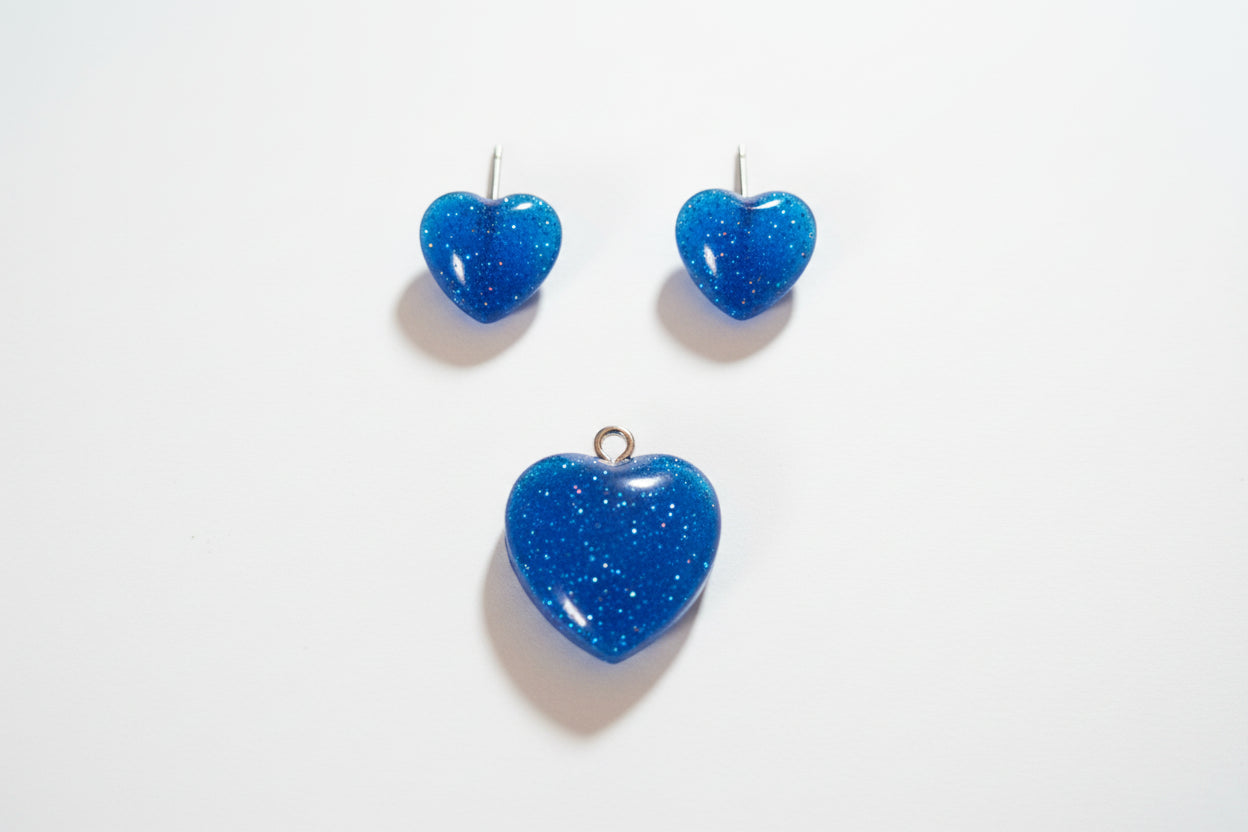 Blue earing and charm