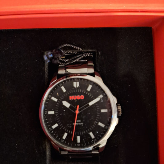 Hugo Boss #First | Men’s Black Ionic Plated Bracelet | Black Dial 1530187