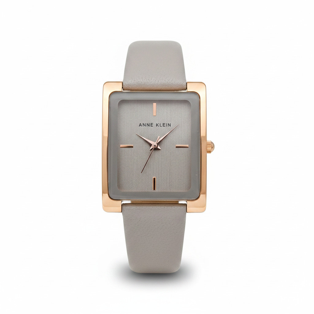 Anne Klein Women's  Watch, Grey Leather Strap l AK2706RGTP