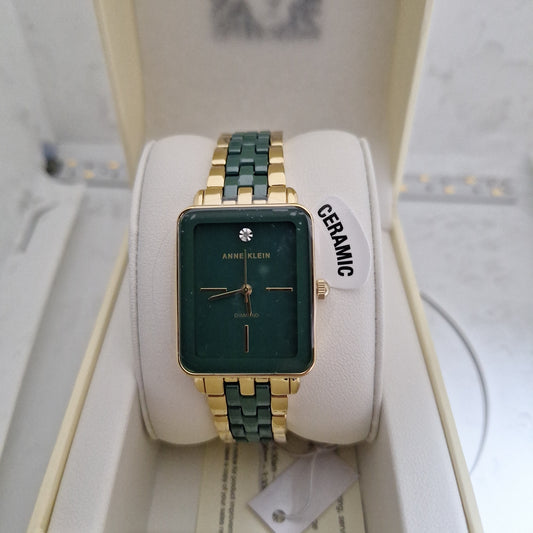 Anne Klein Genuine Diamond Dial Ceramic Bracelet Women's  Watch