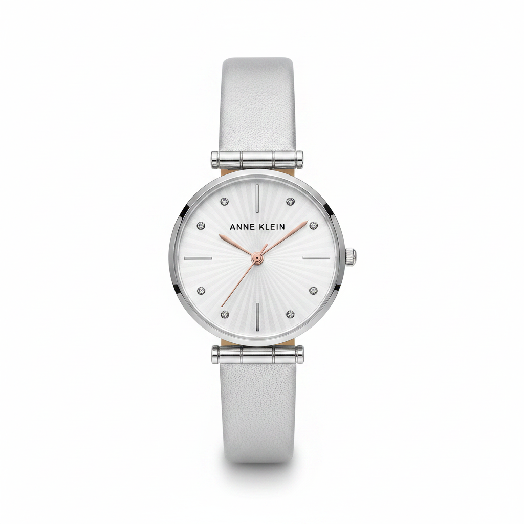 Anne Klein Glitter Accented Strap Women's Watch, Silver Strap AK/3757SVSI