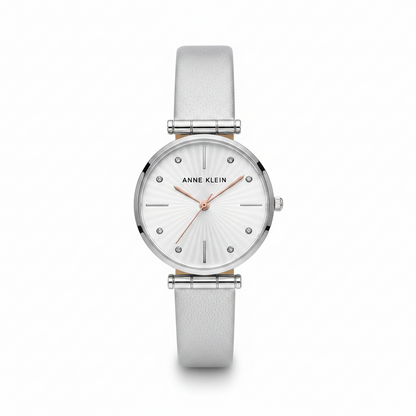Anne Klein Glitter Accented Strap Women's Watch, Silver Strap AK/3757SVSI