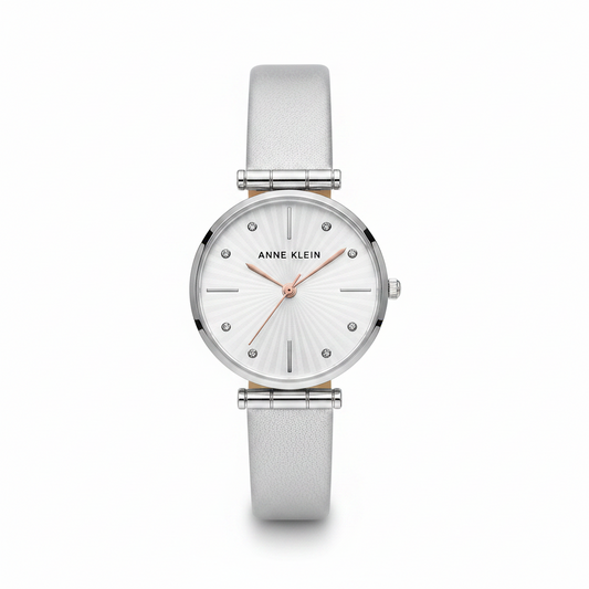 Anne Klein Glitter Accented Strap Women's Watch, Silver Strap AK/3757SVSI