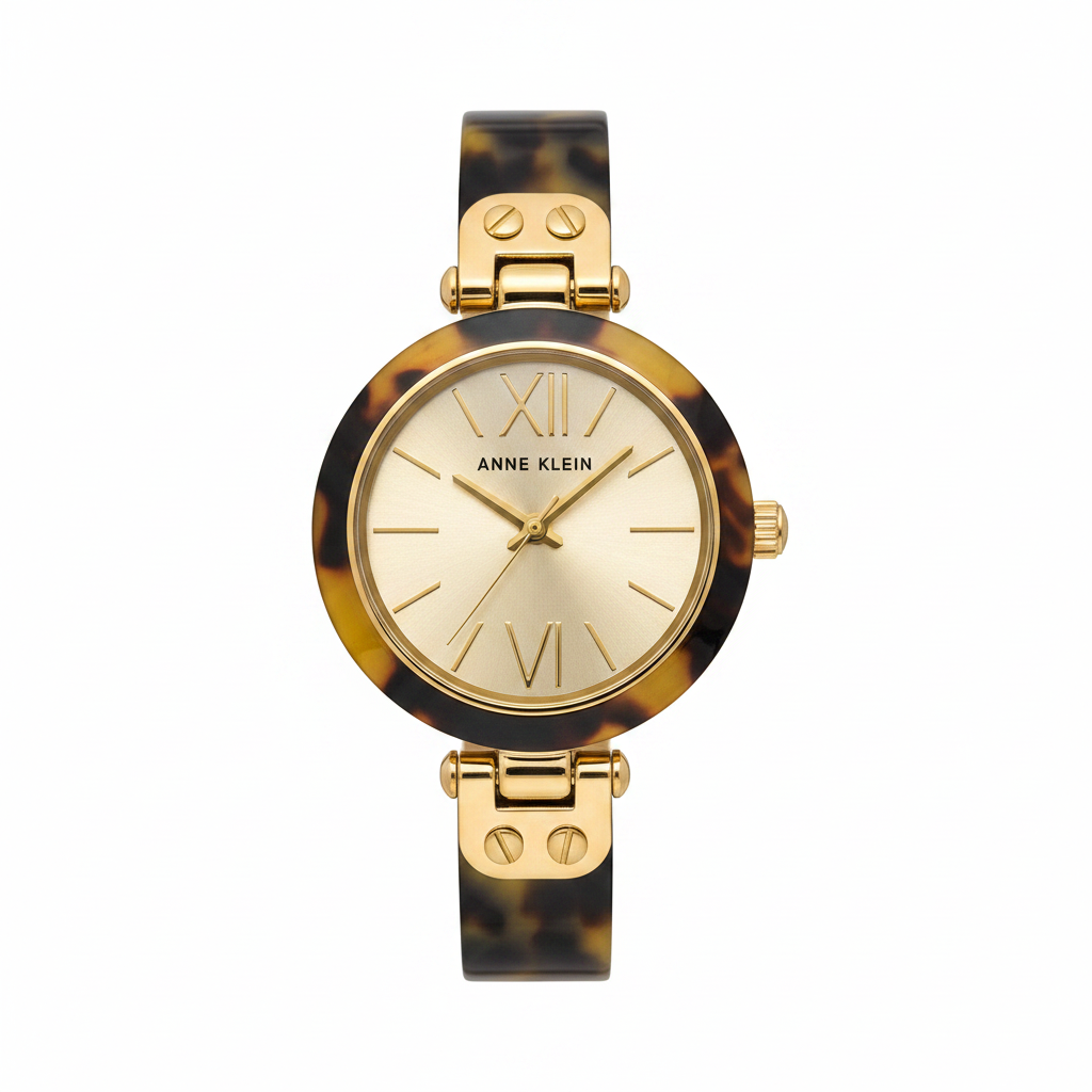 Anne Klein Dress Watch For Women Analog Plastic, Brown/Gold l 10/9652CHTO