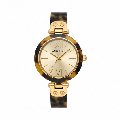 Anne Klein Dress Watch For Women Analog Plastic, Brown/Gold l 10/9652CHTO