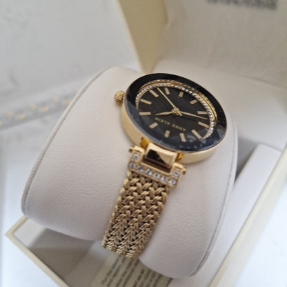 Anne Klein Women's Premium Crystal Accented Mesh Bracelet Watch