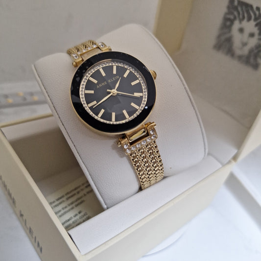 Anne Klein Women's Premium Crystal Accented Mesh Bracelet Watch