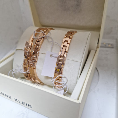 Anne Klein Premium Crystal Accented and Bangle Set Women's  Watch