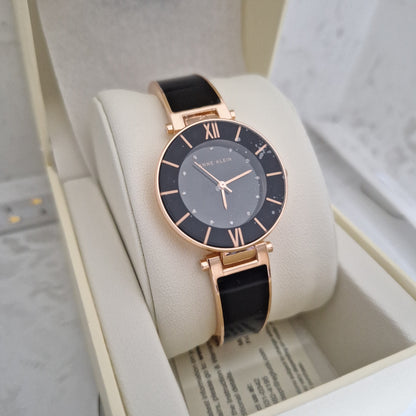 Anne klein 3956 glitter accented dial bangle women's watch