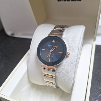 Anne Klein Navy blue Genuine Diamond Bracelet Women's  Watch, 2435NVRT