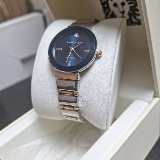 Anne Klein Navy blue Genuine Diamond Bracelet Women's  Watch, 2435NVRT