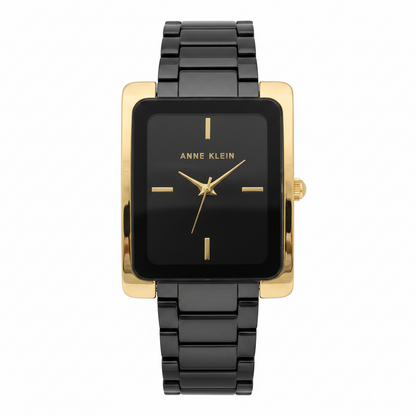 Anne Klein Women's Watch Ceramic Bracelet , Black Bracelet