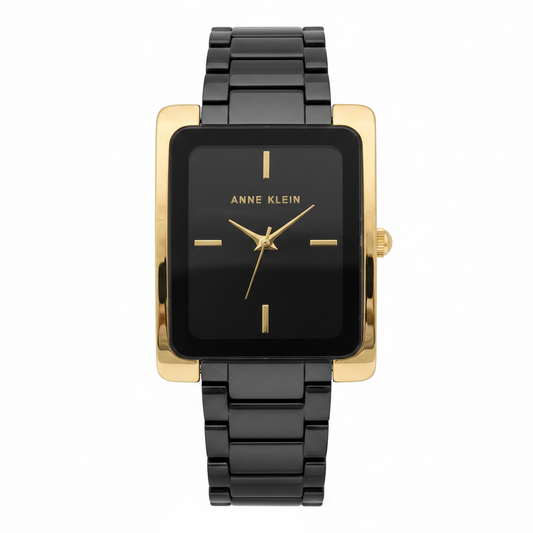 Anne Klein Women's Watch Ceramic Bracelet , Black Bracelet
