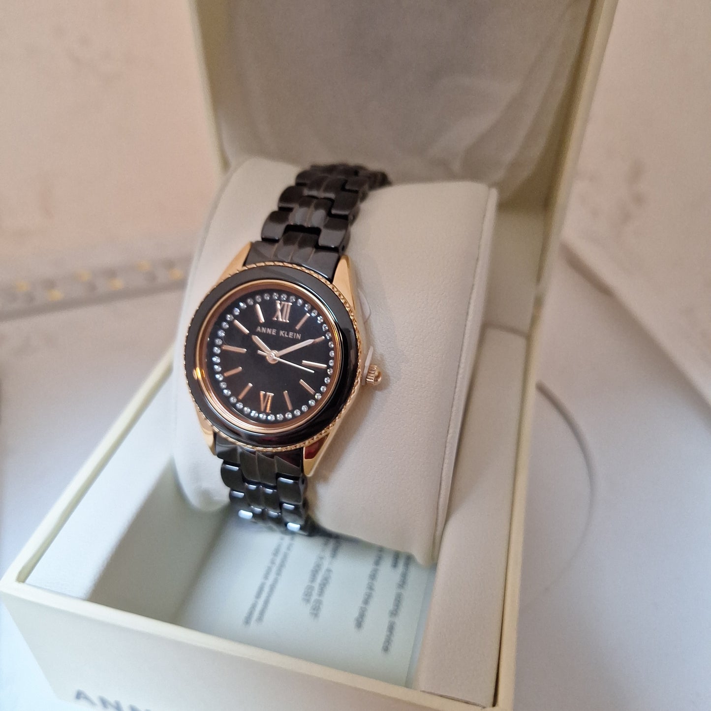 Anne Klein Premium Crystal Accented Ceramic Women's Watch