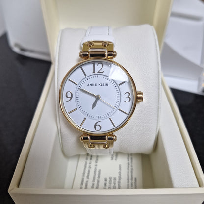 Anne Klein Women's Watch, Analog and Leather Strap