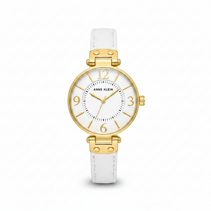 Anne Klein Women's Watch, Analog and Leather Strap, 10-9168WTWT