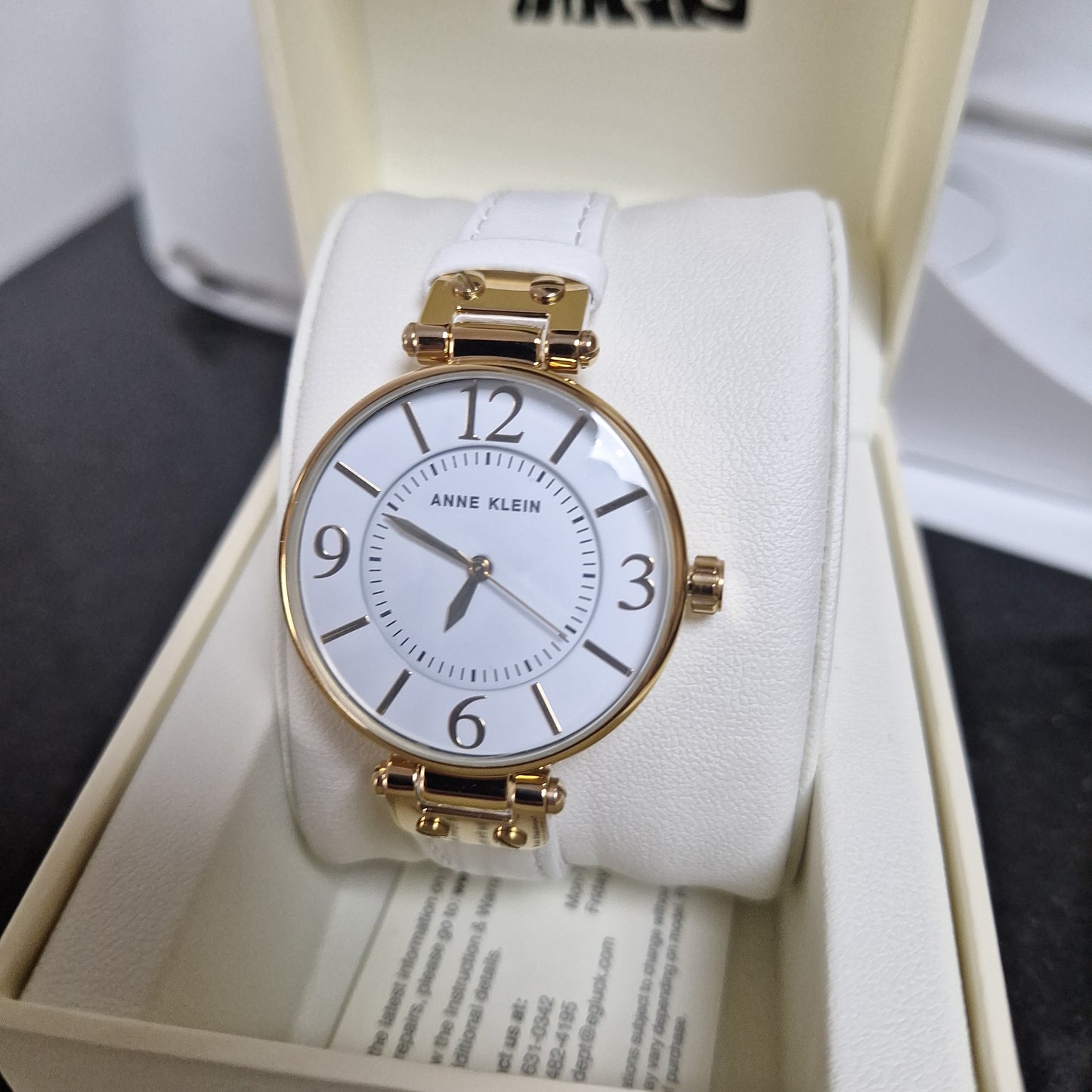 Anne Klein Women's Watch, Analog and Leather Strap