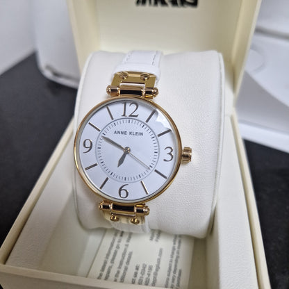 Anne Klein Women's Watch, Analog and Leather Strap