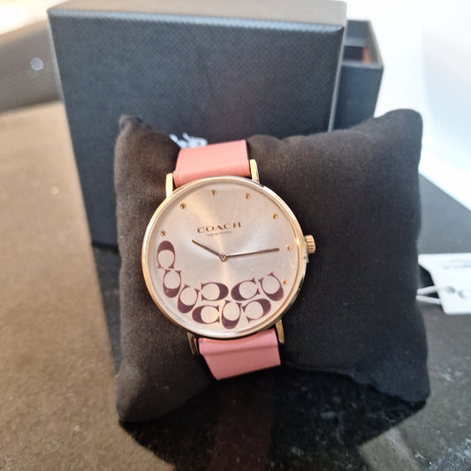 Coach Women s Watch Perry Pink Leather Strap l O14504135