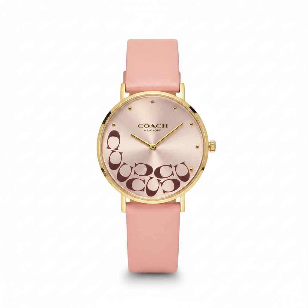 Coach Women s Watch Perry Pink Leather Strap l O14504135