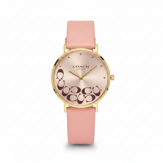 Coach Women s Watch Perry Pink Leather Strap l O14504135