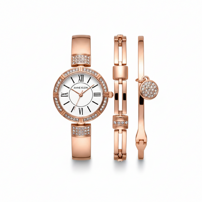 Anne Klein Women's Premium Crystal Accented Watch, AK/3294RGST