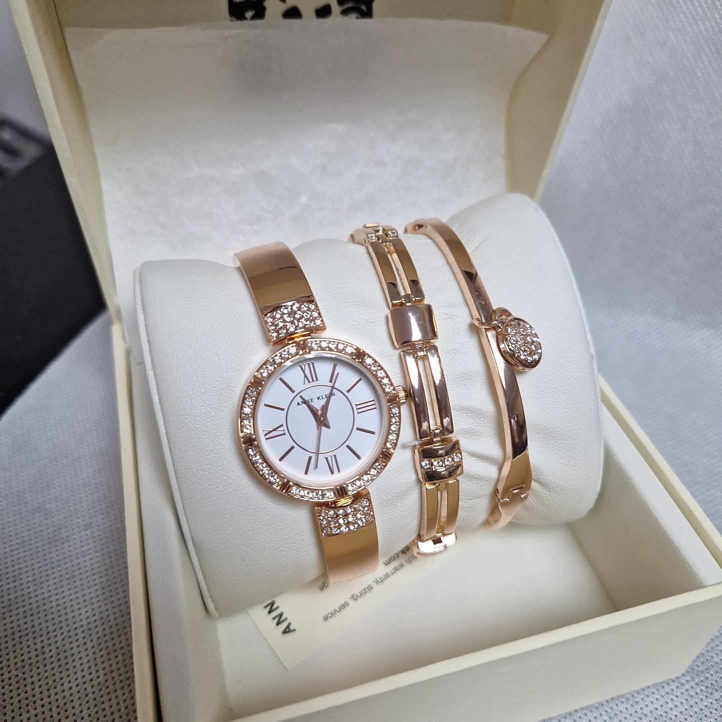 Anne Klein Women's Premium Crystal Accented Watch,