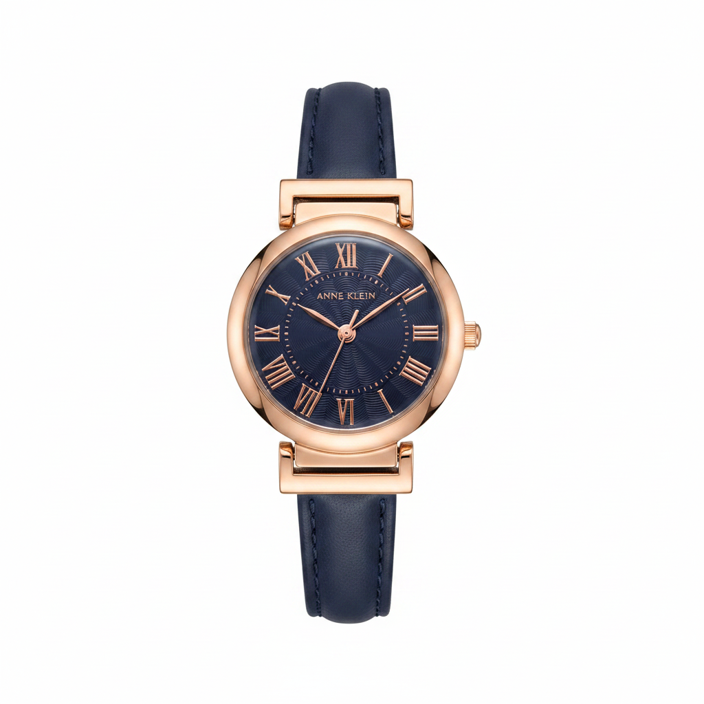 Anne Klein Women's Watch Blue Leather Strap, 10/9442RGDM