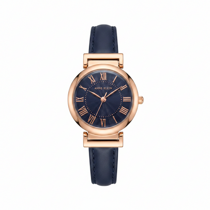 Anne Klein Women's Watch Blue Leather Strap, 10/9442RGDM