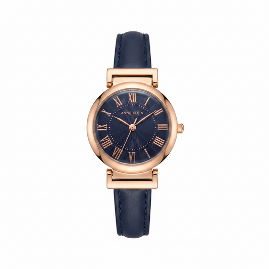 Anne Klein Women's Watch Blue Leather Strap, 10/9442RGDM