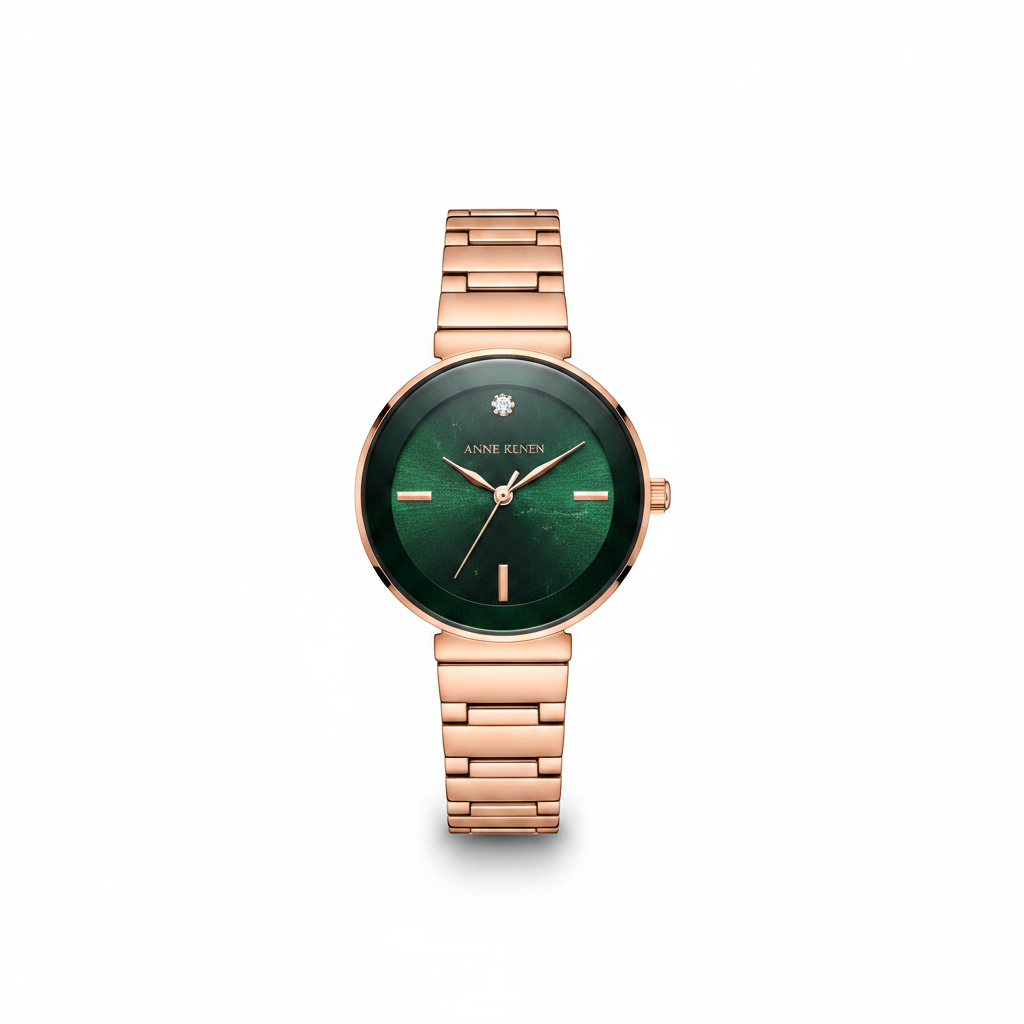 Anne Klein Women's Genuine Diamond Watch, Gold/Green l AK/1362GNRG