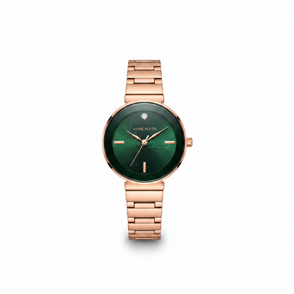 Anne Klein Women's Genuine Diamond Watch, Gold/Green l AK/1362GNRG