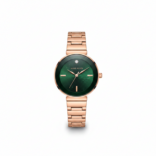 Anne Klein Women's Genuine Diamond Watch, Gold/Green l AK/1362GNRG