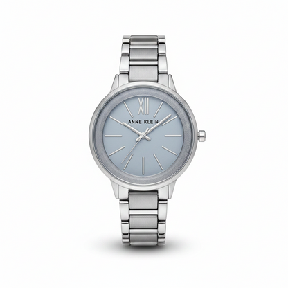 Anne Klein Women's Watch, Silver-tone adjustable link bracelet with light blue shimmer, AK/1413LBSV