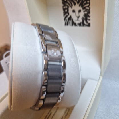 Anne Klein Women's Watch, Silver-tone adjustable link bracelet with light blue shimmer